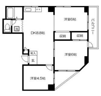 東京都練馬区豊玉上１丁目 賃貸マンション 3DK